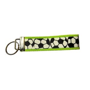 Nylon Soccer Keychain - Green and Black